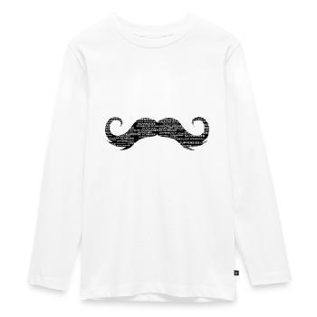 moustache - T-shirt manches longues Premium Ado - blanc - Devant - AI Model Kid Female (0cm)