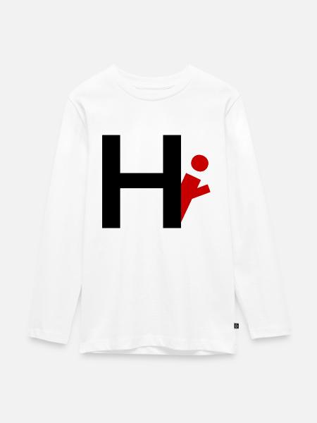 Hi Geschenk - Teenager Premium Bio Langarmshirt - Weiß