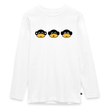 monkeys - Teenager Premium Organic Long Sleeve Shirt - white - Front - AI Model Kid Female (0cm)