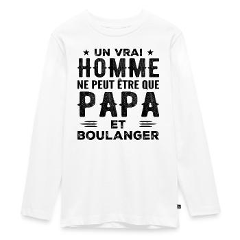 A Real Man Is Just a Dad and a Baker - Teenager Premium Organic Long Sleeve Shirt - white - Front - AI Model Kid Female (0cm)