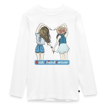 BFF - Best Friend Forever - T-shirt manches longues Premium Ado - blanc - Devant - AI Model Kid Female (0cm)