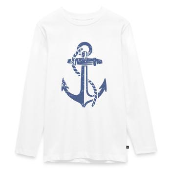 Anker Seemann Seefahrt Schifffahrt - Teenager Premium Bio Langarmshirt - Weiß - Vorne - AI Model Kid Female (0cm)