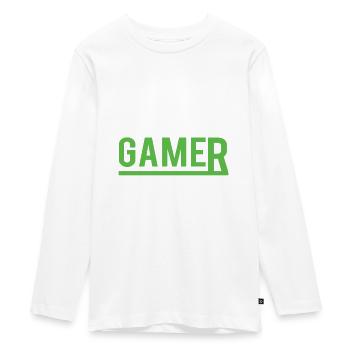 Gamer Gamer Gamecker Player Idée cadeau - T-shirt manches longues Premium Ado - blanc - Devant - AI Model Kid Female (0cm)