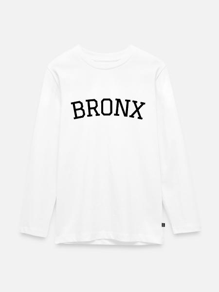 Bronx full black - Teenager Premium Bio Langarmshirt - Weiß