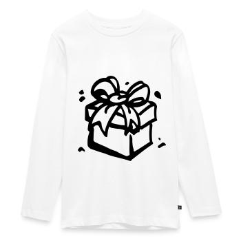 Gift Box / gift box - present - Teenager Premium Organic Long Sleeve Shirt - white - Front - AI Model Kid Female (0cm)
