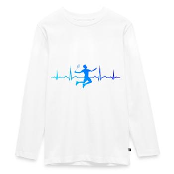 Badminton Squash Badminton Women Men Badmintons - Teenager Premium Organic Long Sleeve Shirt - white - Front - AI Model Kid Female (0cm)
