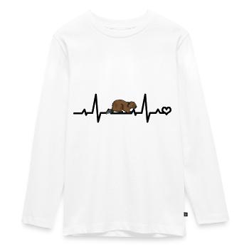 Beaver ECG - Teenager Premium Organic Long Sleeve Shirt - white - Front - AI Model Kid Female (0cm)