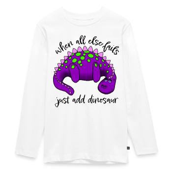 … Fügen Sie einfach den Dinosaurier hinzu - Teenager Premium Bio Langarmshirt - Weiß - Vorne - AI Model Kid Female (0cm)