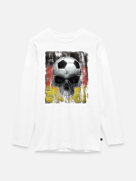 Deutscher Fußballfan - Teenager Premium Bio Langarmshirt - Weiß