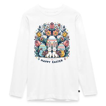 Ester heureux - T-shirt manches longues Premium Ado - blanc - Devant - AI Model Kid Female (0cm)