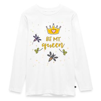 Queen bee - Teenager Premium Organic Long Sleeve Shirt - white - Front - AI Model Kid Female (0cm)