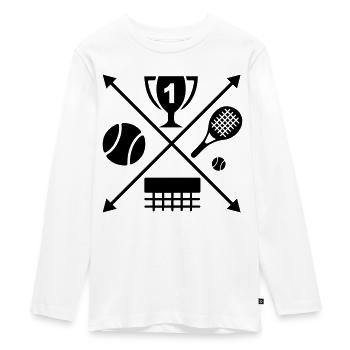 Tennis - Teenager Premium Bio Langarmshirt - Weiß - Vorne - AI Model Kid Female (0cm)