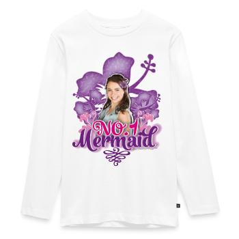 Mako Einfach Meerjungfrau Nixie - Teenager Premium Bio Langarmshirt - Weiß - Vorne - AI Model Kid Female (0cm)