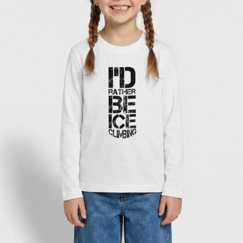 Eisklettern Eistour Eiswand Eiskletterer Eispickel Teenager Premium Bio Langarmshirt
