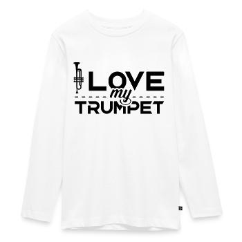 Ich Liebe Meine Trompete Trompeten Trompeter - Teenager Premium Bio Langarmshirt - Weiß - Vorne - AI Model Kid Female (0cm)