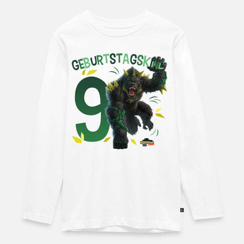 schleich® ELDRADOR® CREATURES 9 Nono compleanno - Maglia a maniche lunghe ecologica premium per ragazzi - bianco