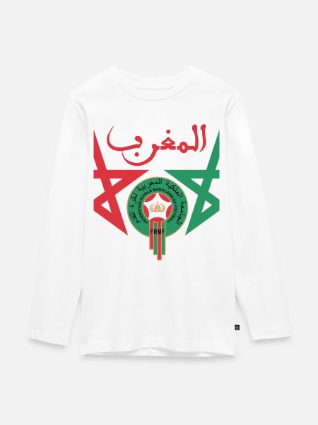 Marocco Frmf - Maglia a maniche lunghe ecologica premium per ragazzi - bianco