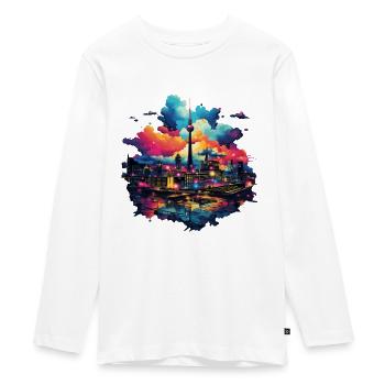 Horizon de Berlin - T-shirt manches longues Premium Ado - blanc - Devant - AI Model Kid Female (0cm)