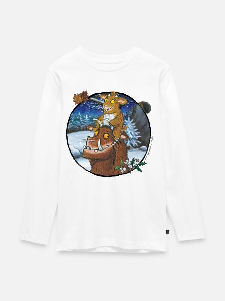Der Grüffelo mit Kind Winter - Teenager Premium Bio Langarmshirt - Weiß