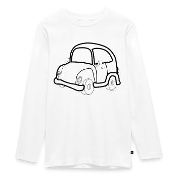 car - Teenager Premium Organic Long Sleeve Shirt - white - Front - AI Model Kid Female (0cm)