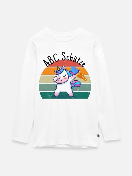 ABC Schütze - Teenager Premium Bio Langarmshirt - Weiß