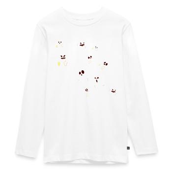 Geister, Gespenster, Gespenst,Geist, karneval - Teenager Premium Bio Langarmshirt - Weiß - Vorne - AI Model Kid Female (0cm)