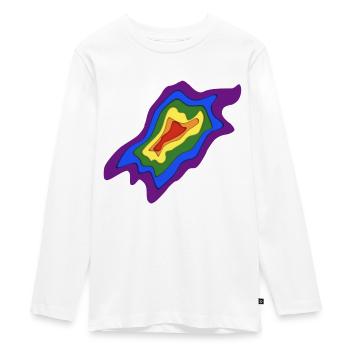 Papercut style Rainbow flag - Teenager Premium Organic Long Sleeve Shirt - white - Front - AI Model Kid Female (0cm)