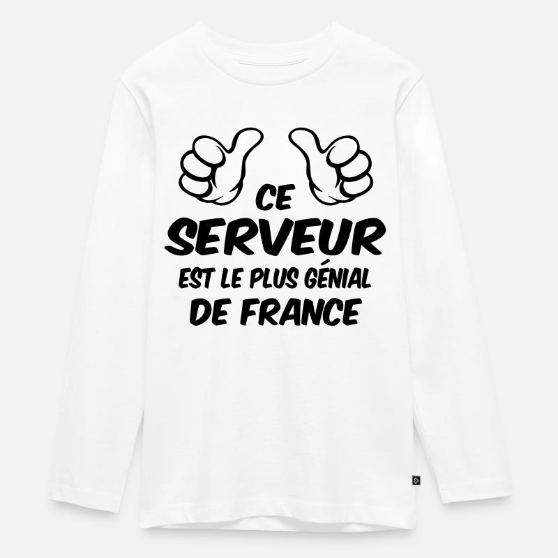 BESTER SERVER - Teenager Premium Bio Langarmshirt - Weiß