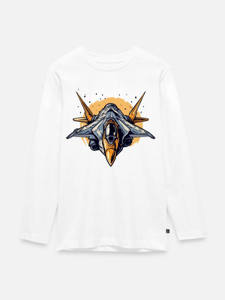 Jet-Master-Flugzeug - Teenager Premium Bio Langarmshirt - Weiß