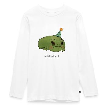 sad party frog - Teenager Premium Bio Langarmshirt - Weiß - Vorne - AI Model Kid Female (0cm)