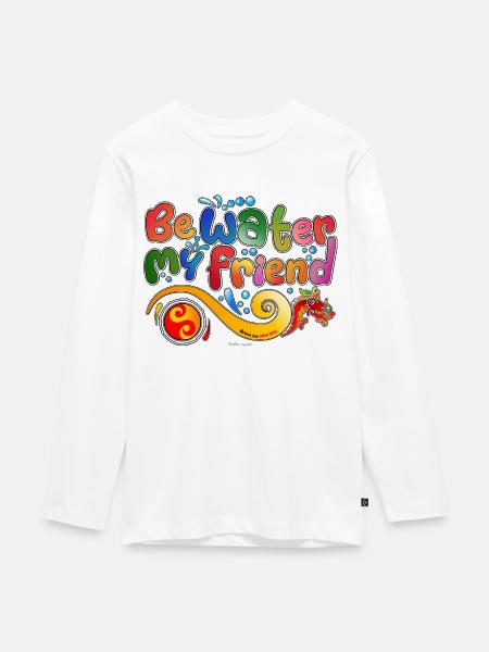 Hommage an Bruce Lee - Teenager Premium Bio Langarmshirt - Weiß