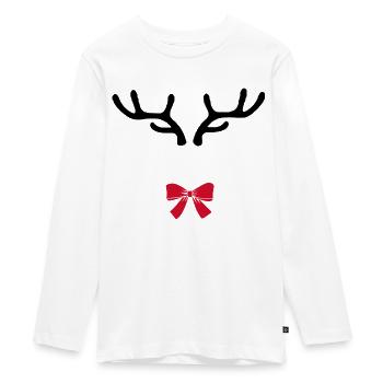 Bois de cerf Joyeux Noël - T-shirt manches longues Premium Ado - blanc - Devant - AI Model Kid Female (0cm)