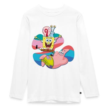 SpongeBob Schwammkopf Patrick Gary Die Schnecke - Teenager Premium Bio Langarmshirt - Weiß - Vorne - AI Model Kid Female (0cm)