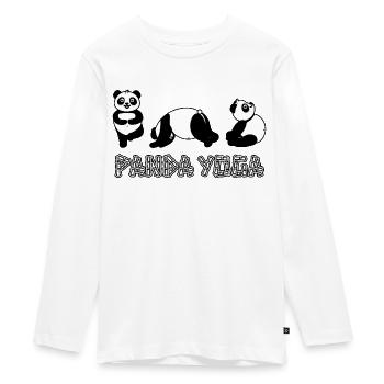 Panda Yoga - T-shirt manches longues Premium Ado - blanc - Devant - AI Model Kid Female (0cm)