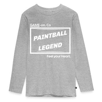 Légende du paintball, jeu sur Co, sentez votre logo de cœur - T-shirt manches longues Premium Ado - gris chiné - Devant