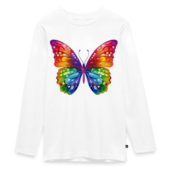 Colorful Butterfly Dance-LGBT Pride - Teenager Premium Organic Long Sleeve Shirt - white - Front - AI Model Kid Female (0cm)