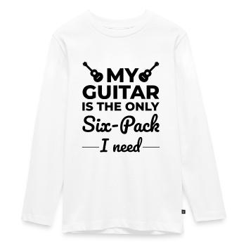 Streicher und Sixpacks: Die Gitarre zelebrieren - Teenager Premium Bio Langarmshirt - Weiß - Vorne - AI Model Kid Female (0cm)