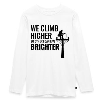 Un monteur de lignes grimpe plus haut sur le réseau électrique Bright Future - T-shirt manches longues Premium Ado - blanc - Devant - AI Model Kid Female (0cm)
