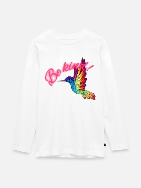 Sei freundlich! - Teenager Premium Bio Langarmshirt - Weiß