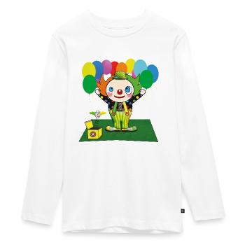Clown - Teenager Premium Bio Langarmshirt - Weiß - Vorne - AI Model Kid Female (0cm)