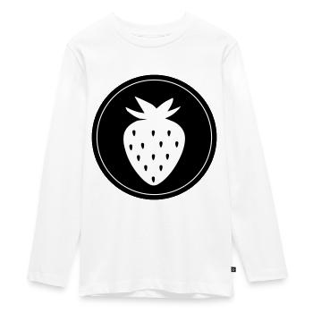 Frucht Erdbeere - Teenager Premium Bio Langarmshirt - Weiß - Vorne - AI Model Kid Female (0cm)