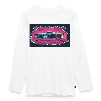 Vie nocturne Voiture de course Bleu - T-shirt manches longues Premium Ado - blanc - Devant - AI Model Kid Female (0cm)