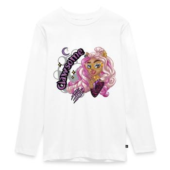 Monster High™ Clawdene Wolf Clawsome - Teenager Premium Bio Langarmshirt - Weiß - Vorne - AI Model Kid Female (0cm)