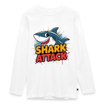 Drôle de requin Attaque de requin Amoureux de la mer - T-shirt manches longues Premium Ado - blanc - Devant - AI Model Kid Female (0cm)