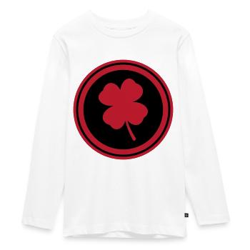 Clover Symbol - Teenager Premium Organic Long Sleeve Shirt - white - Front - AI Model Kid Female (0cm)