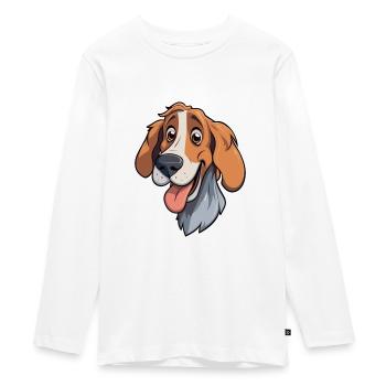 Slovensky Kopov Hunderasse Cartoon Kawaii Illustrat - Teenager Premium Bio Langarmshirt - Weiß - Vorne - AI Model Kid Female (0cm)