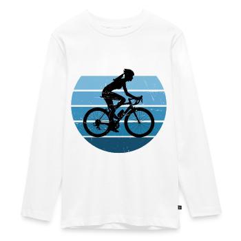 Radeln Herren Radfahrer Radfahren Bike - Teenager Premium Bio Langarmshirt - Weiß - Vorne - AI Model Kid Female (0cm)