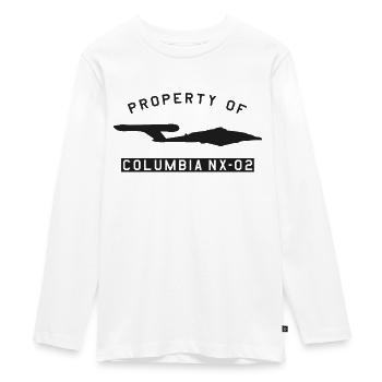Star Trek Enterprise Property Of Columbia NX-02 - Teenager Premium Bio Langarmshirt - Weiß - Vorne - AI Model Kid Female (0cm)