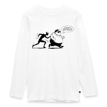 Lose weight - Teenager Premium Organic Long Sleeve Shirt - white - Front - AI Model Kid Female (0cm)