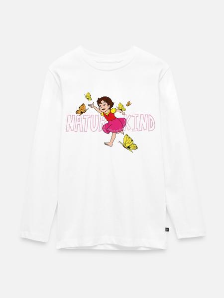 Heidi Naturkind - Teenager Premium Bio Langarmshirt - Weiß